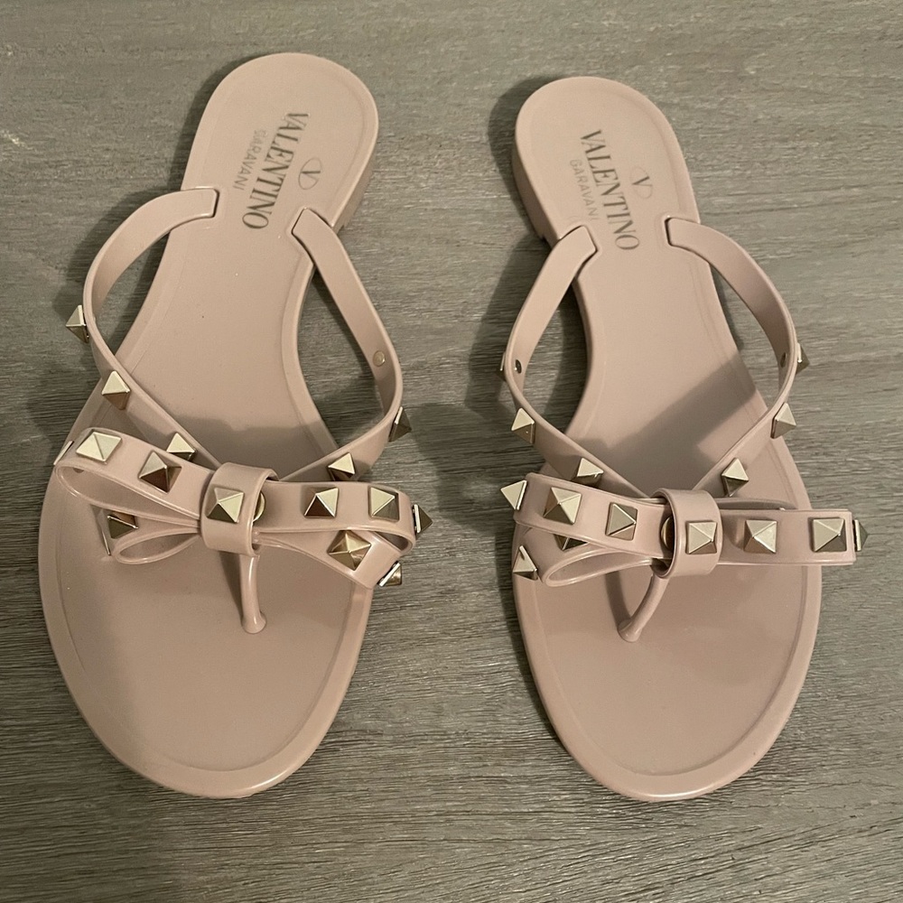 Valentino rubber rock-stud thong sandals